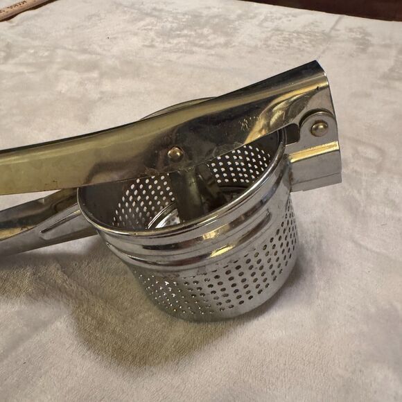 Vintage Spaetzle Maker Potato Ricer Aluminum Chrome strainer masher - Picture 2 of 6